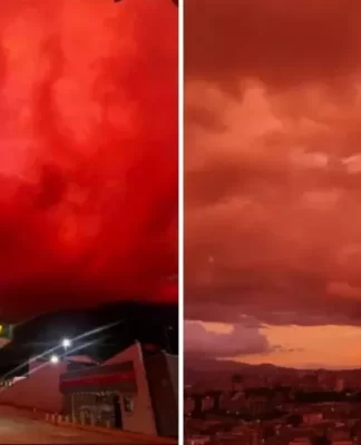 Zəlzələdən sonra göy üzü qan rəngində oldu: Dəhşətli görüntülər