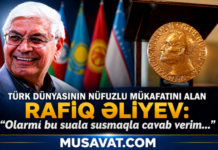 Türk dünyasının nüfuzlu mükafatını alan Rafiq Əliyev: “Olarmı bu suala susmaqla cavab verim…”